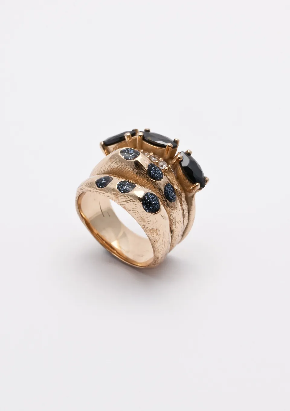 Voodoo Jewels Bold Shapes Semia anello bronzo oro pietre