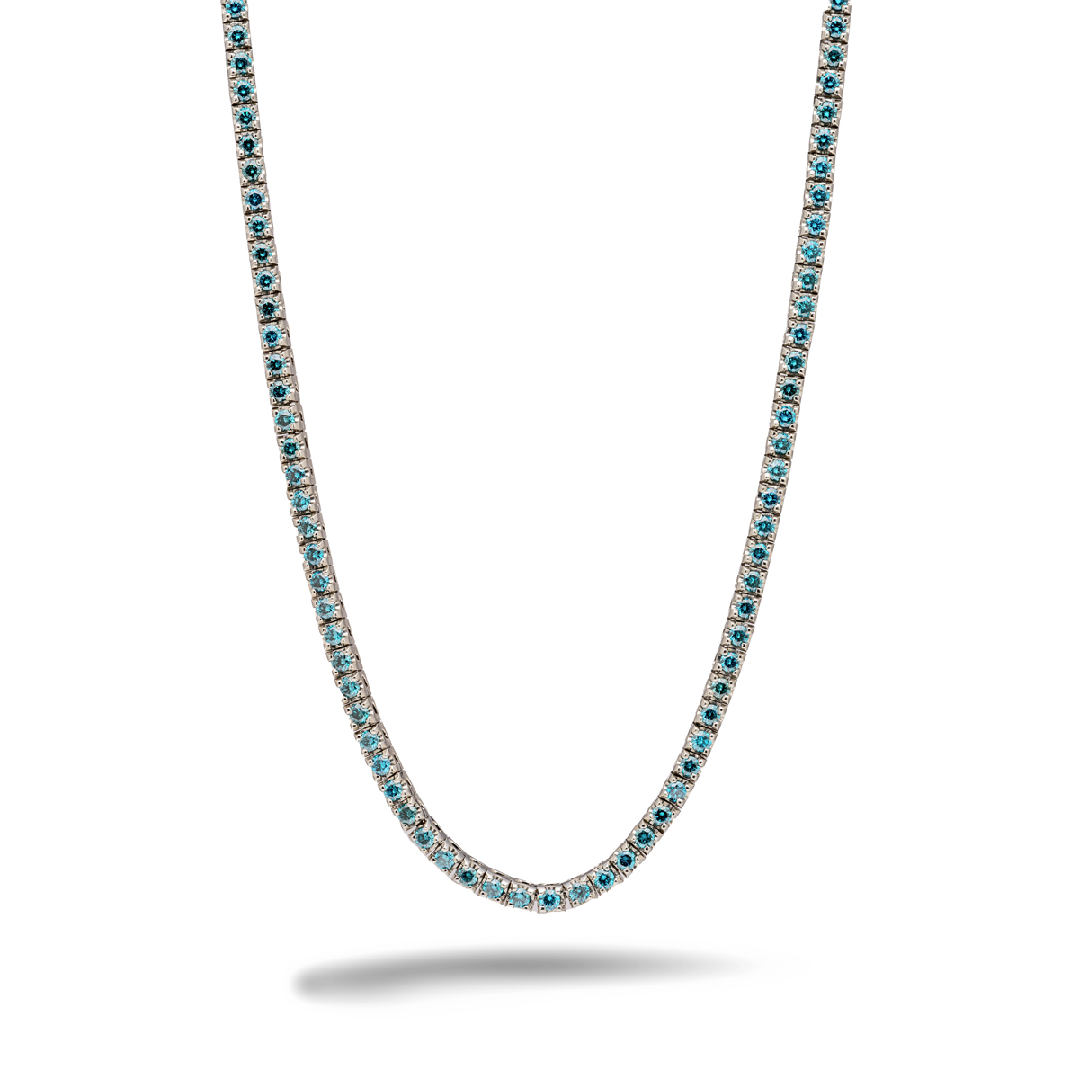 Polello My Clouds collana platino diamanti azzurri