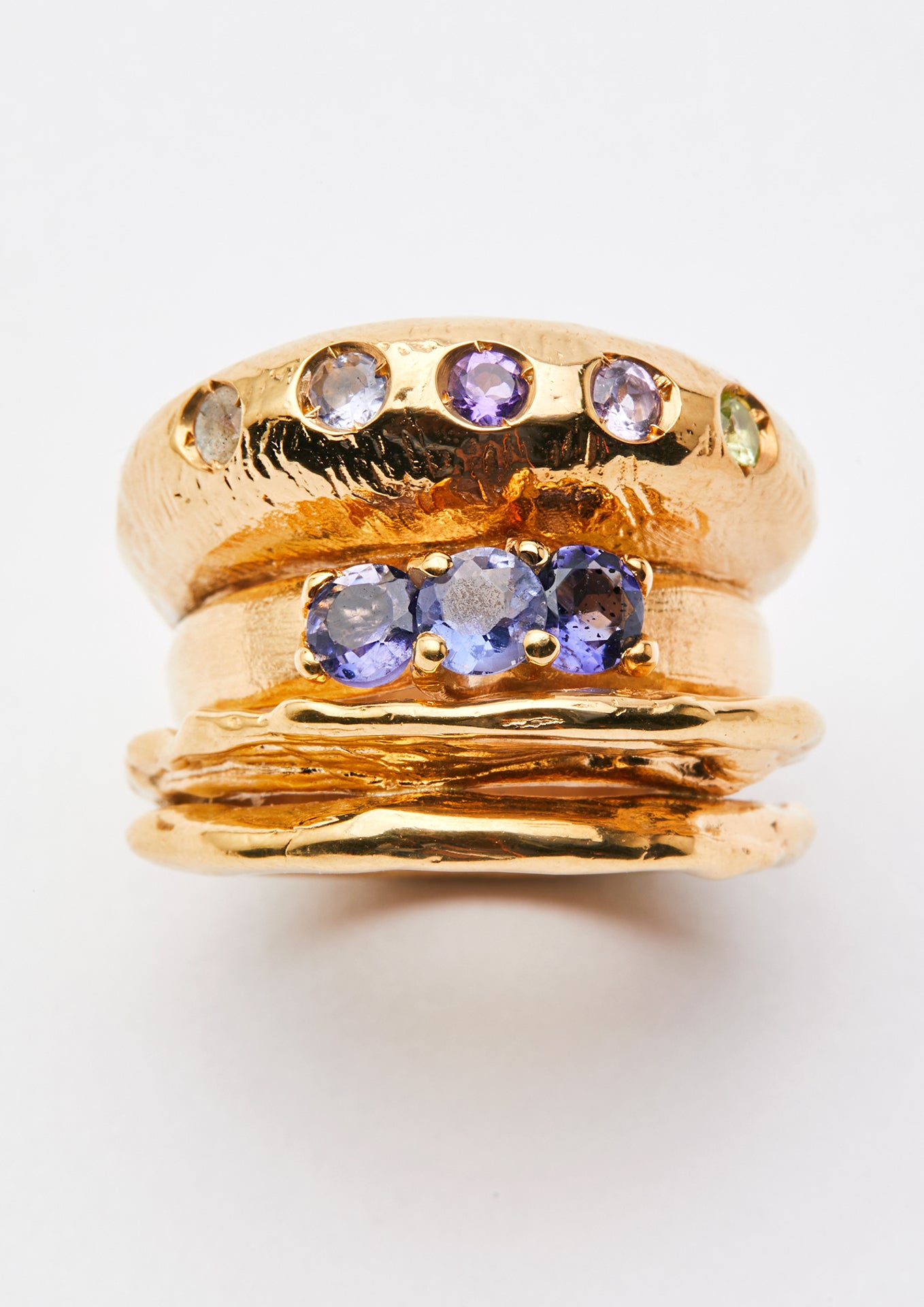 Voodoo Jewels Bold Shapes Fei anello oro pietre naturali