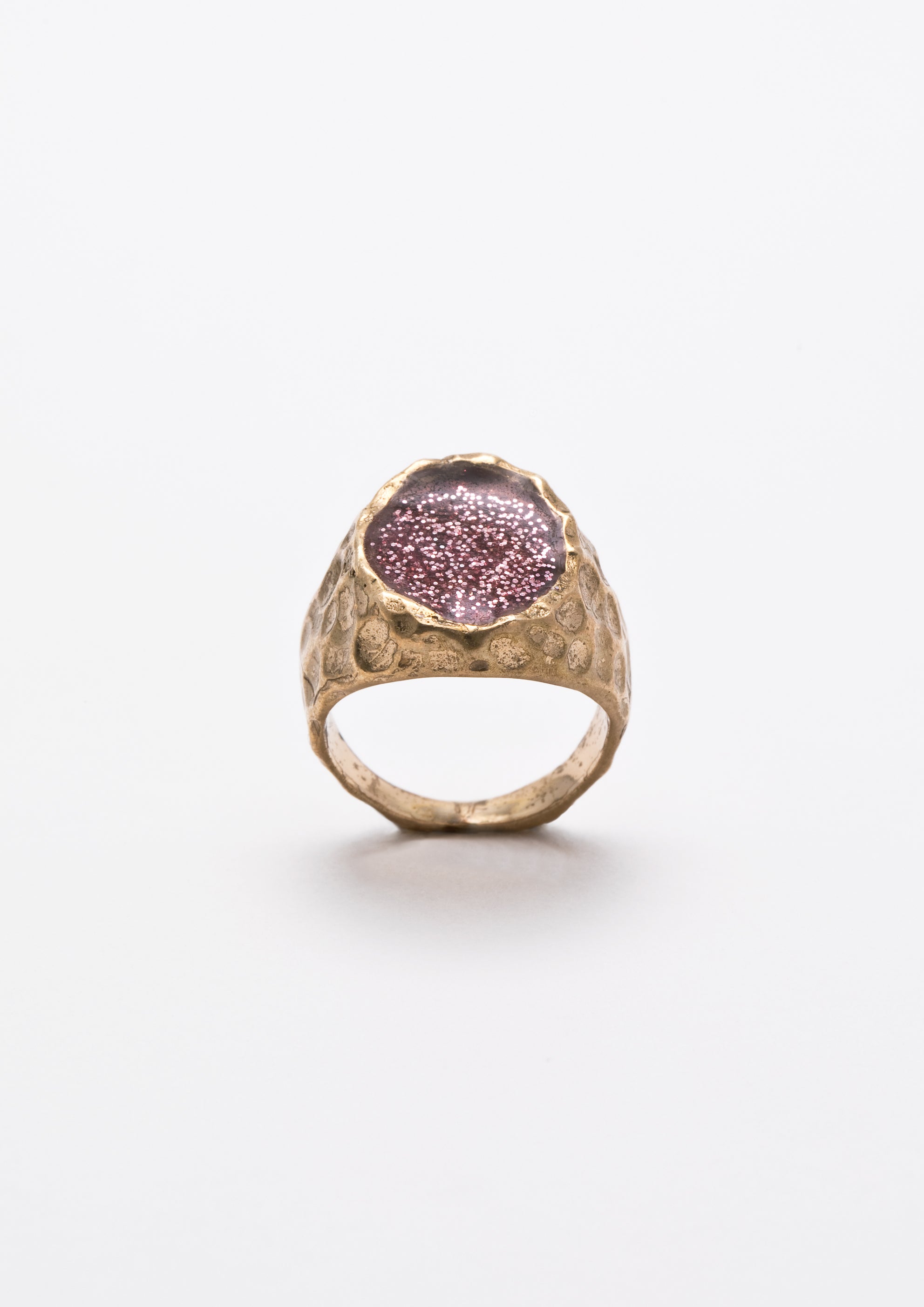 Voodoo Jewels Sigilla Pink Sigillum anello chevalier bronzo oro