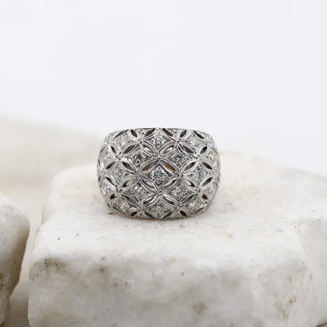 Anna Gioielli Fiorentino anello oro bianco diamanti 1,06 ct