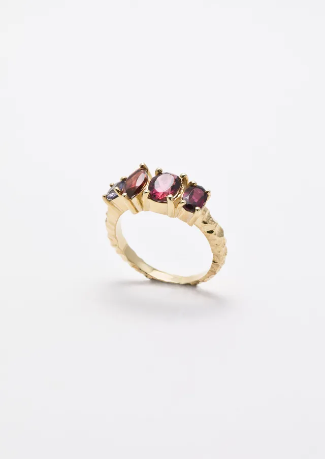 Voodoo Jewels Bold Shapes Nari anello tormaline granato M