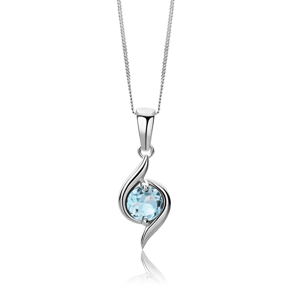 Miore Collana oro bianco 9kt topazio blu