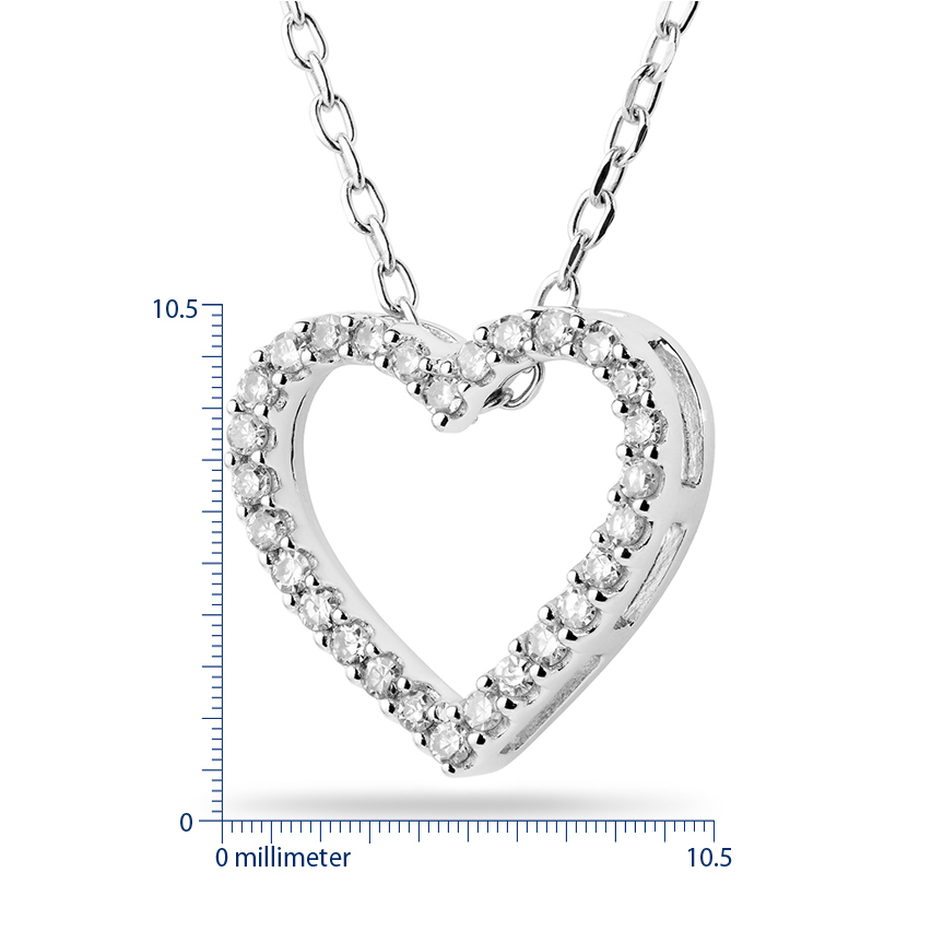 Miore Collana Oro Bianco 9Kt 375 Donna