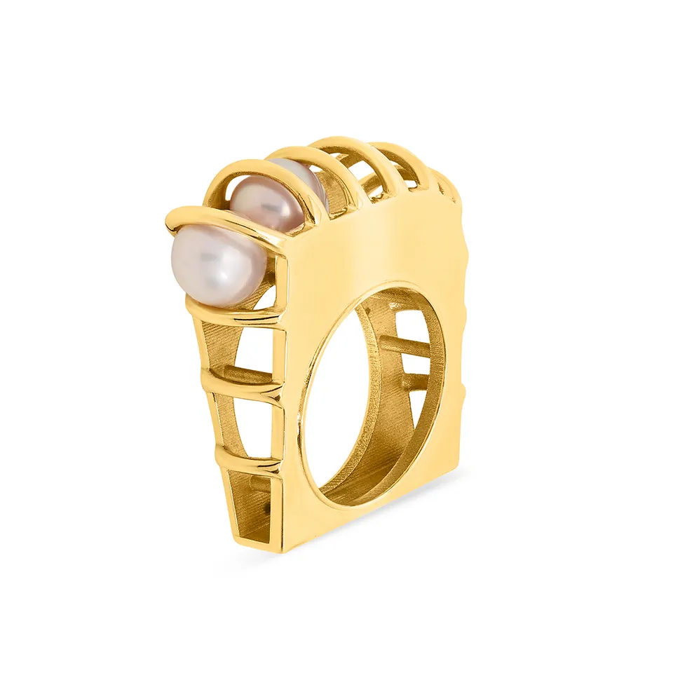 Giulia Iosco Cage Ring Bronze anello bronzo su misura