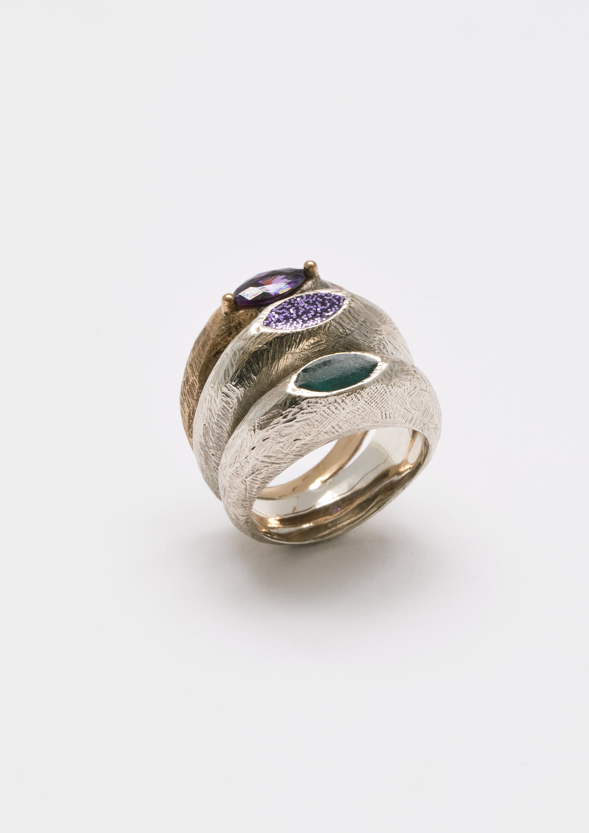 Voodoo Jewels Bold Shapes Merua Anello Bronzo Glitter