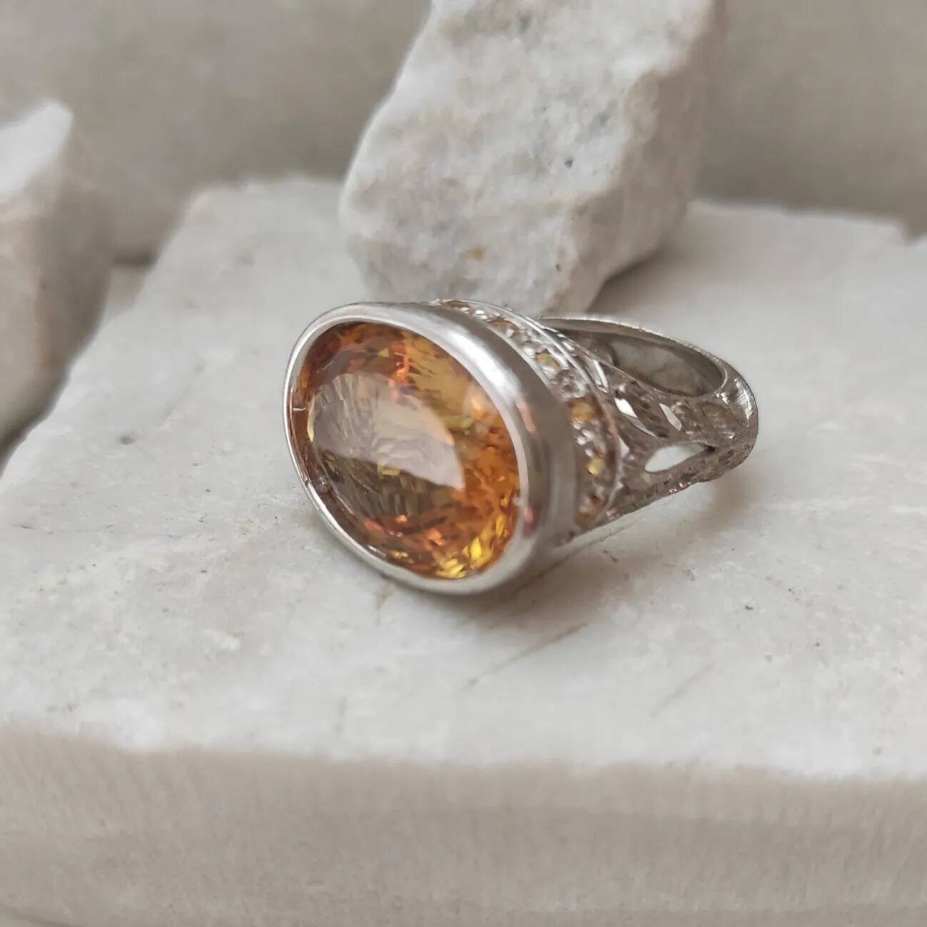 Anna Gioielli Fiorentino Anello Argento Quarzo Citrino 16,50 ct