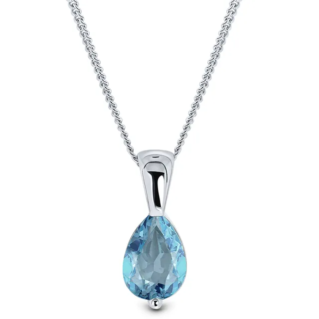Miore Necklace Collana Oro Bianco 9KT Acquamarina