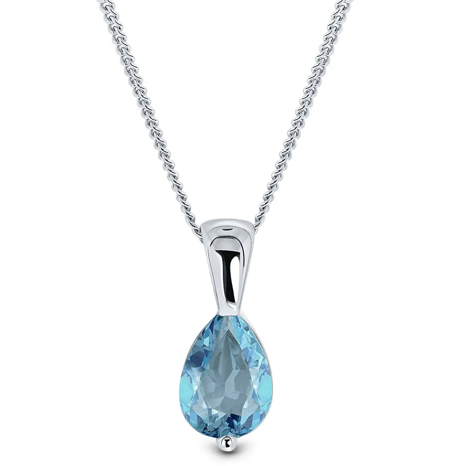 Miore Necklace Collana Oro Bianco 9KT Acquamarina