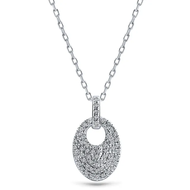 MIORE Collana Oro Bianco 9 Kt Senza Pietra