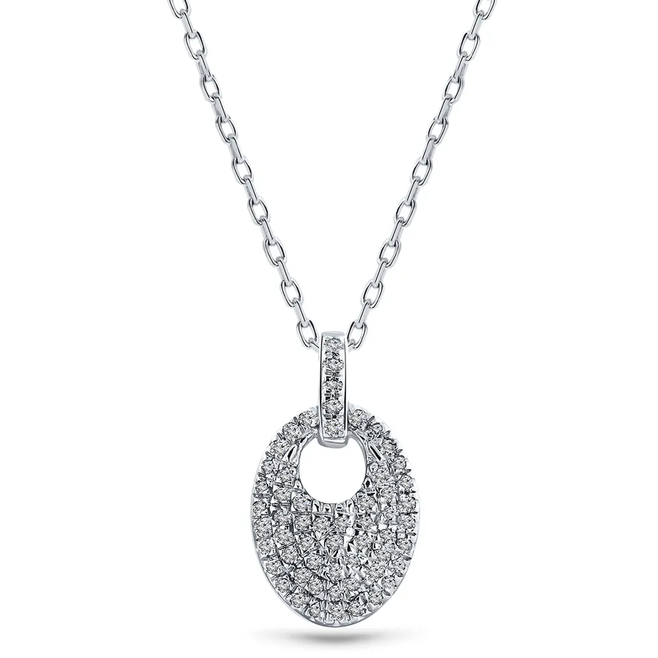 MIORE Collana Oro Bianco 9 Kt Senza Pietra