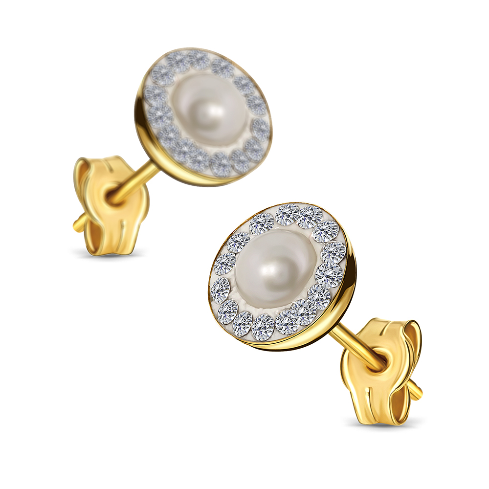 MIORE Orecchini oro giallo 9kt perla coltivata acqua dolce