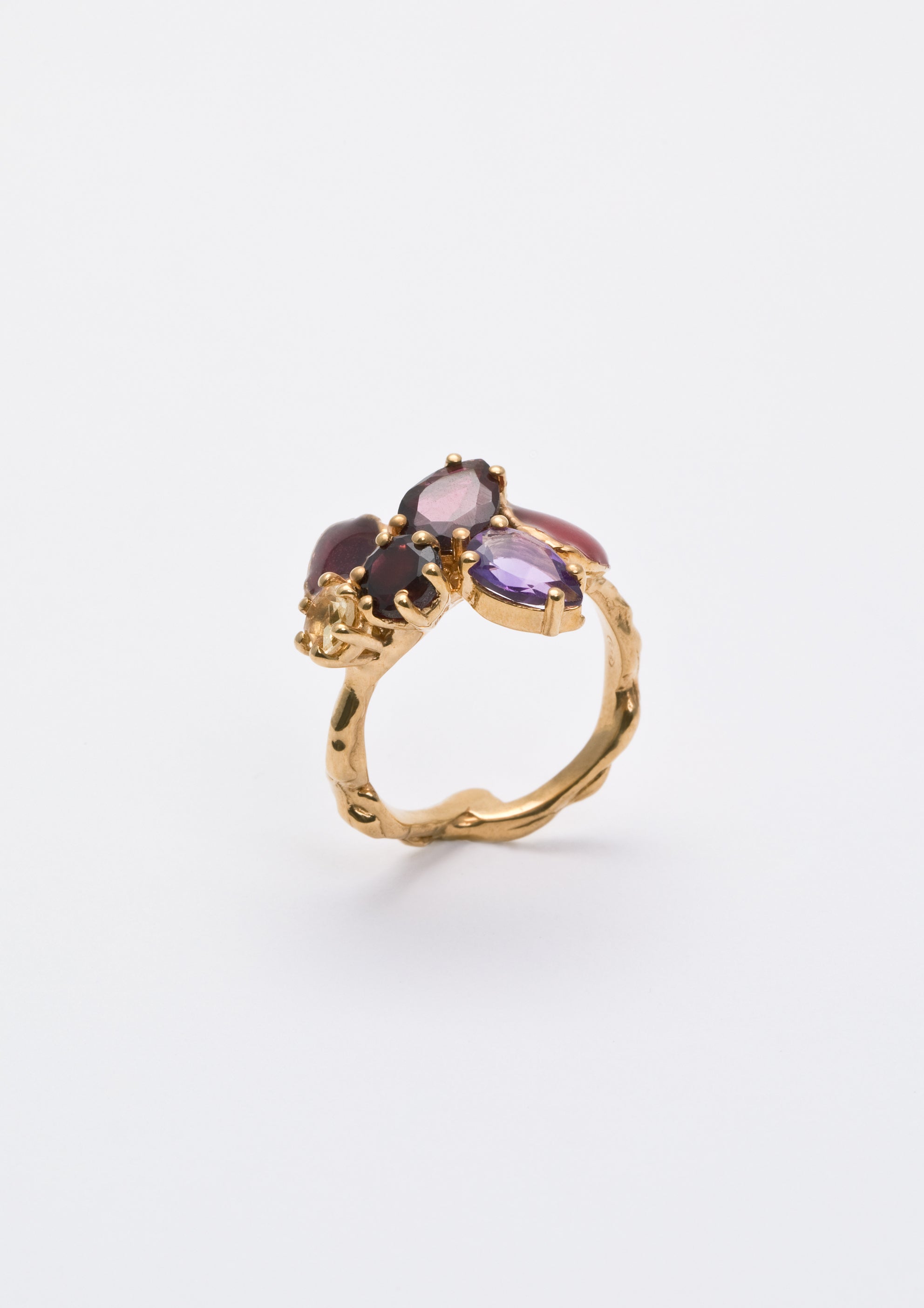 Voodoo Jewels Bold Shapes Sarasi anello ametista granato M