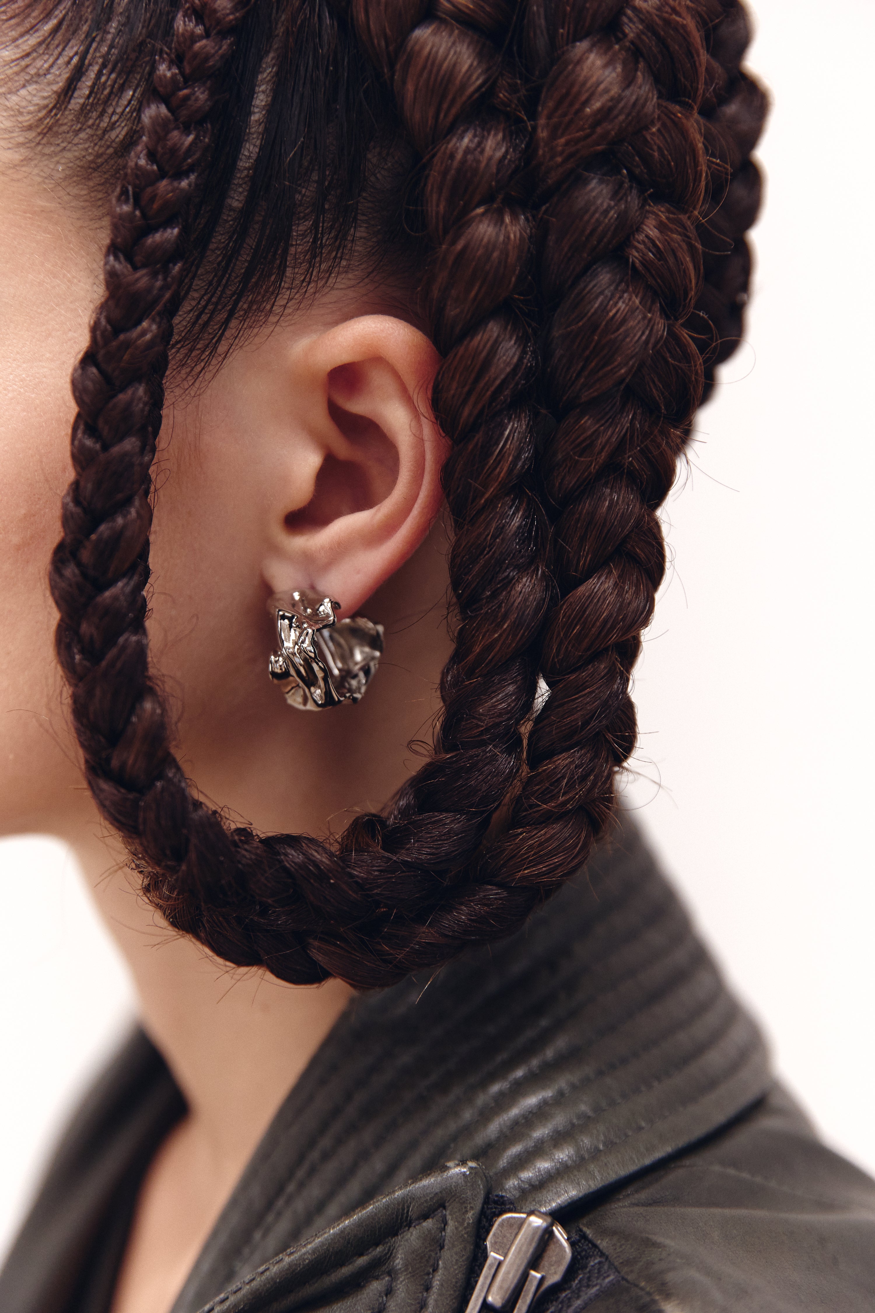 Voodoo Jewels Mini Miuna orecchini argento mezzi cerchi