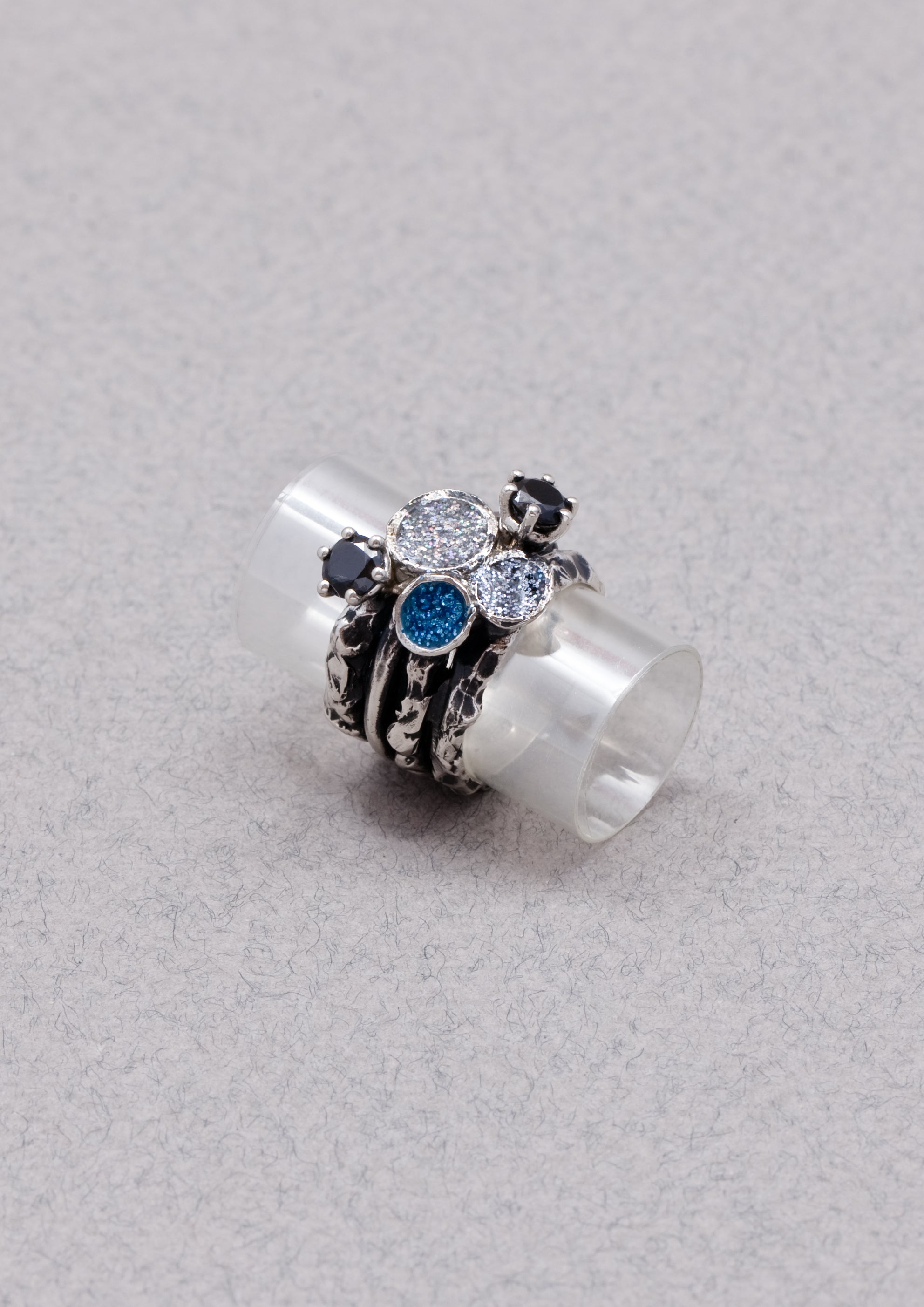 Voodoo Jewels Bold Shapes Catula anello argento pietre