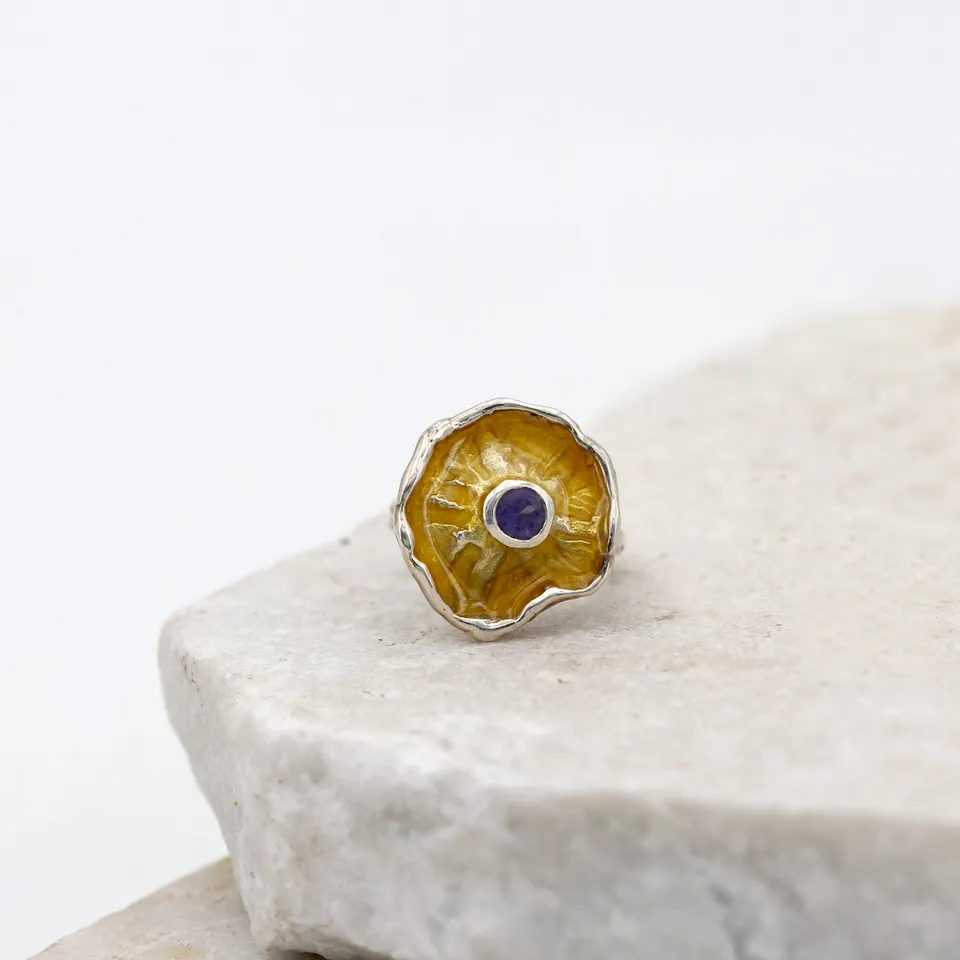 Anna Gioielli Winter Flower anello argento iolite 17mm