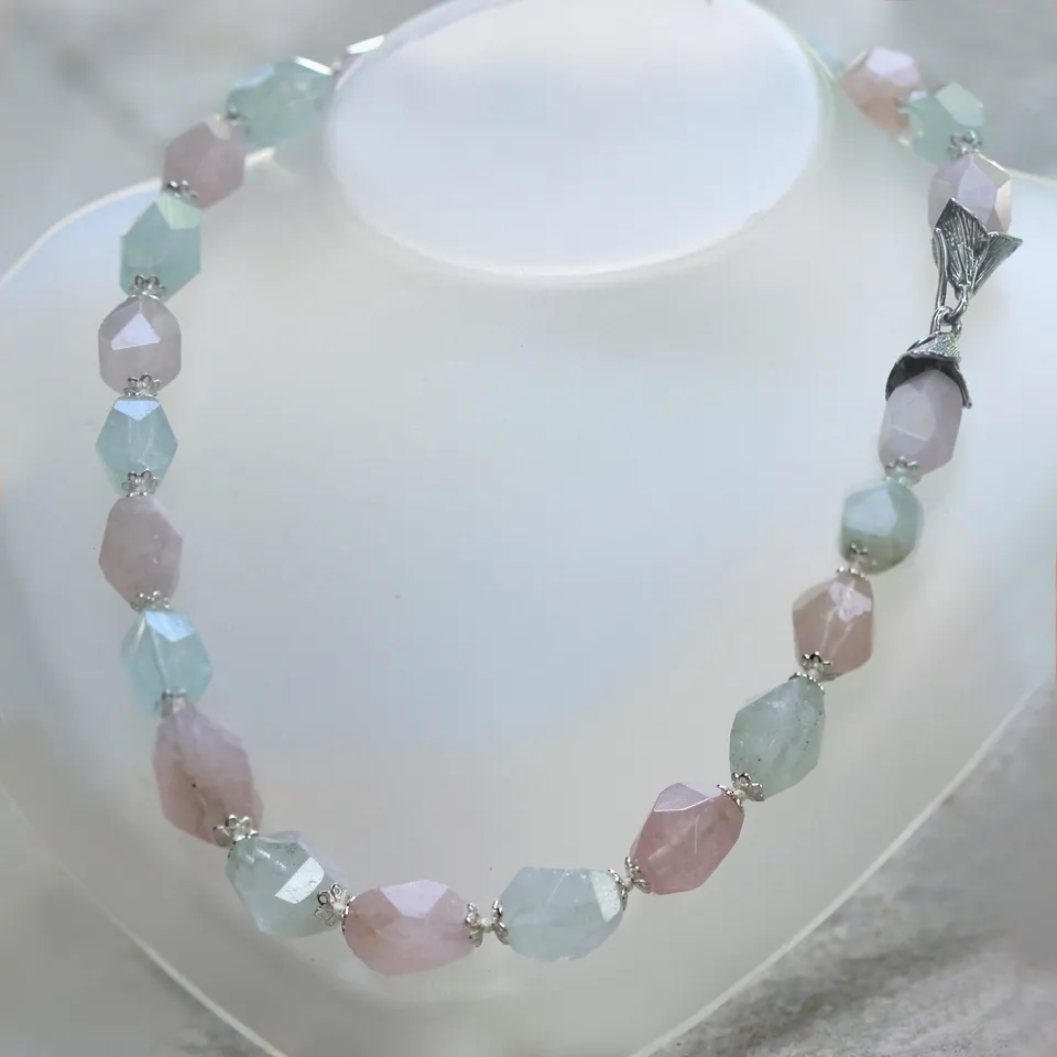 Anna Gioielli Collane Morganite collana argento pietre naturali