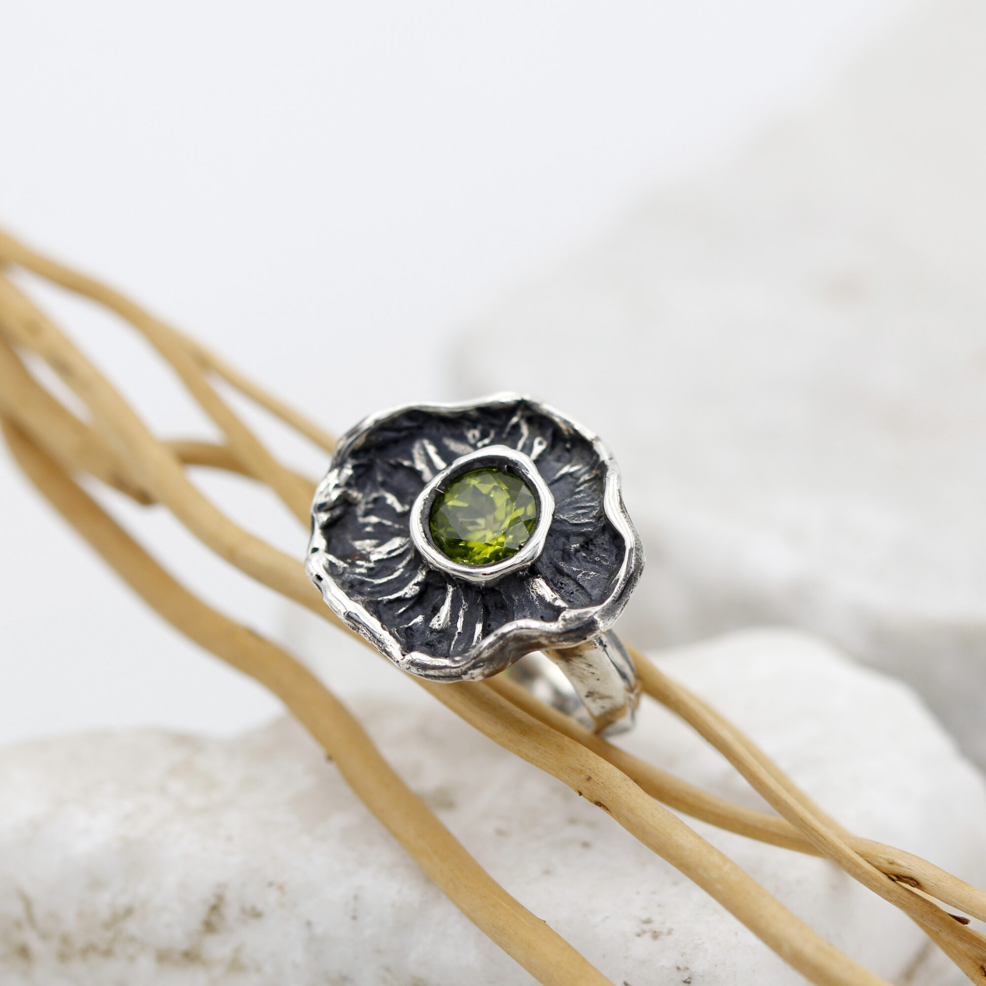 Anna Gioielli Anelli anello argento 925 peridoto fiore