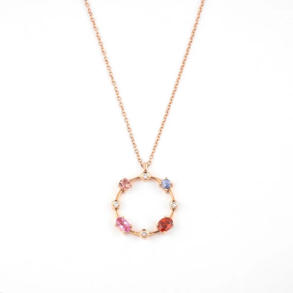 Noi Gioielli Firenze 1873 Incanto collana oro rosa cerchio 20 mm