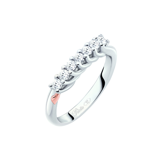 Polello Sì Lo Voglio anello veretta platino diamanti