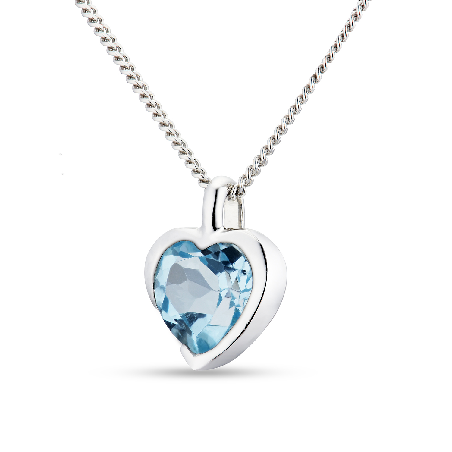 Miore collana oro bianco 9Kt topazio blu