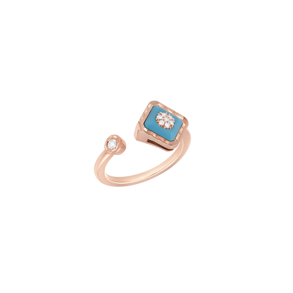 Korloff Je Play JL-JJPR03-PG anello oro rosa turchese diamanti