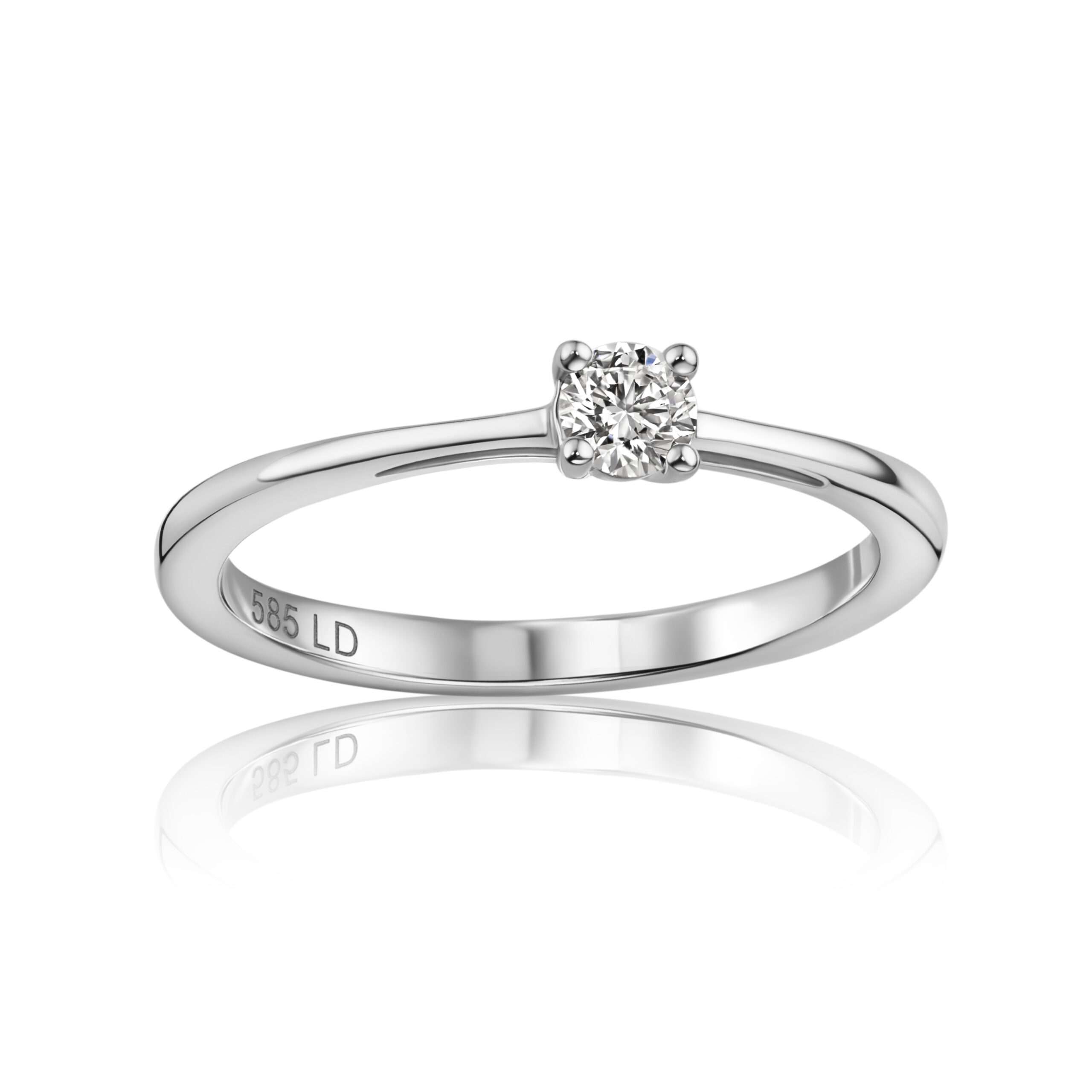 Miore Ring Anello Oro Bianco 14Kt
