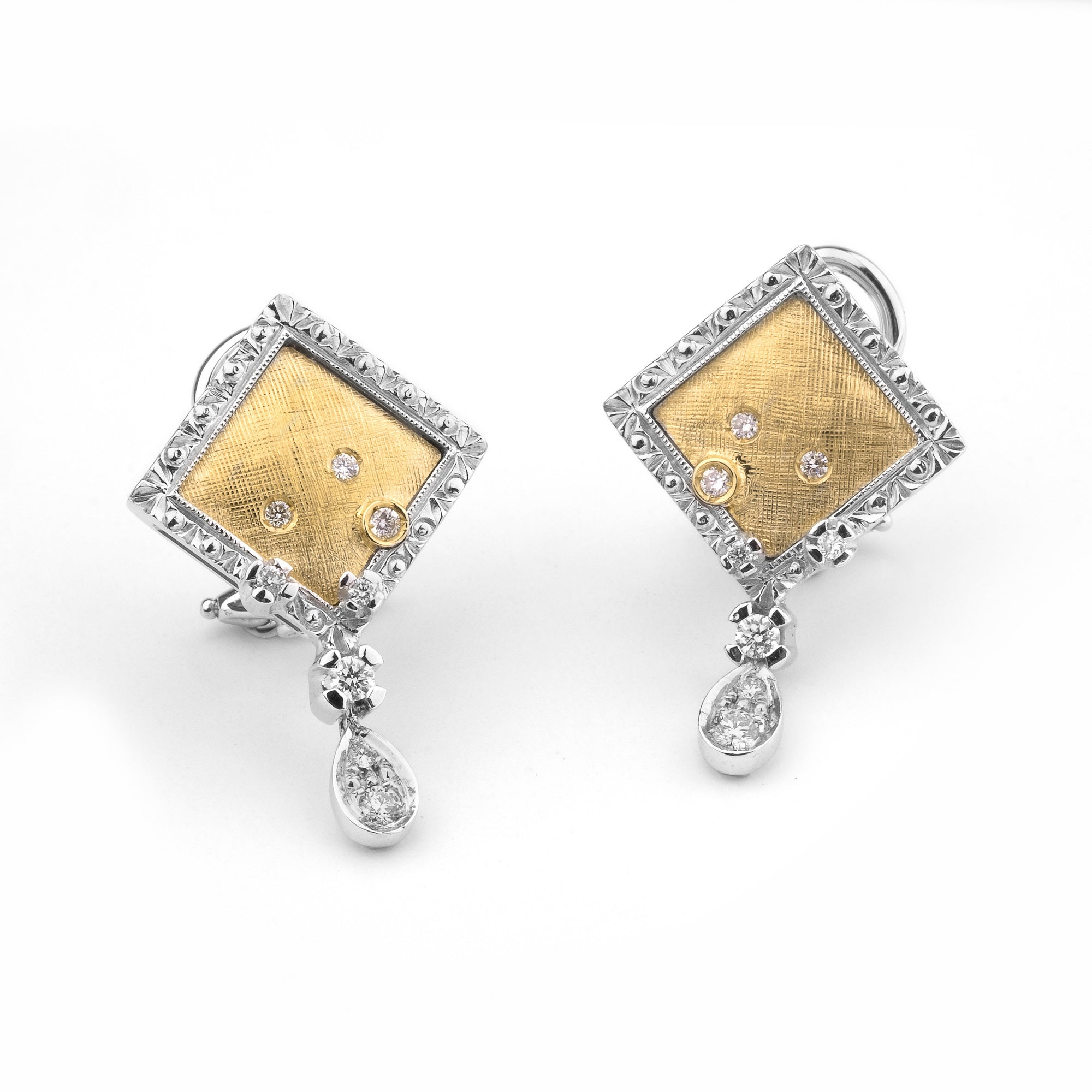 Noi Gioielli Firenze 1873 Ornato orecchini oro bicolore diamanti
