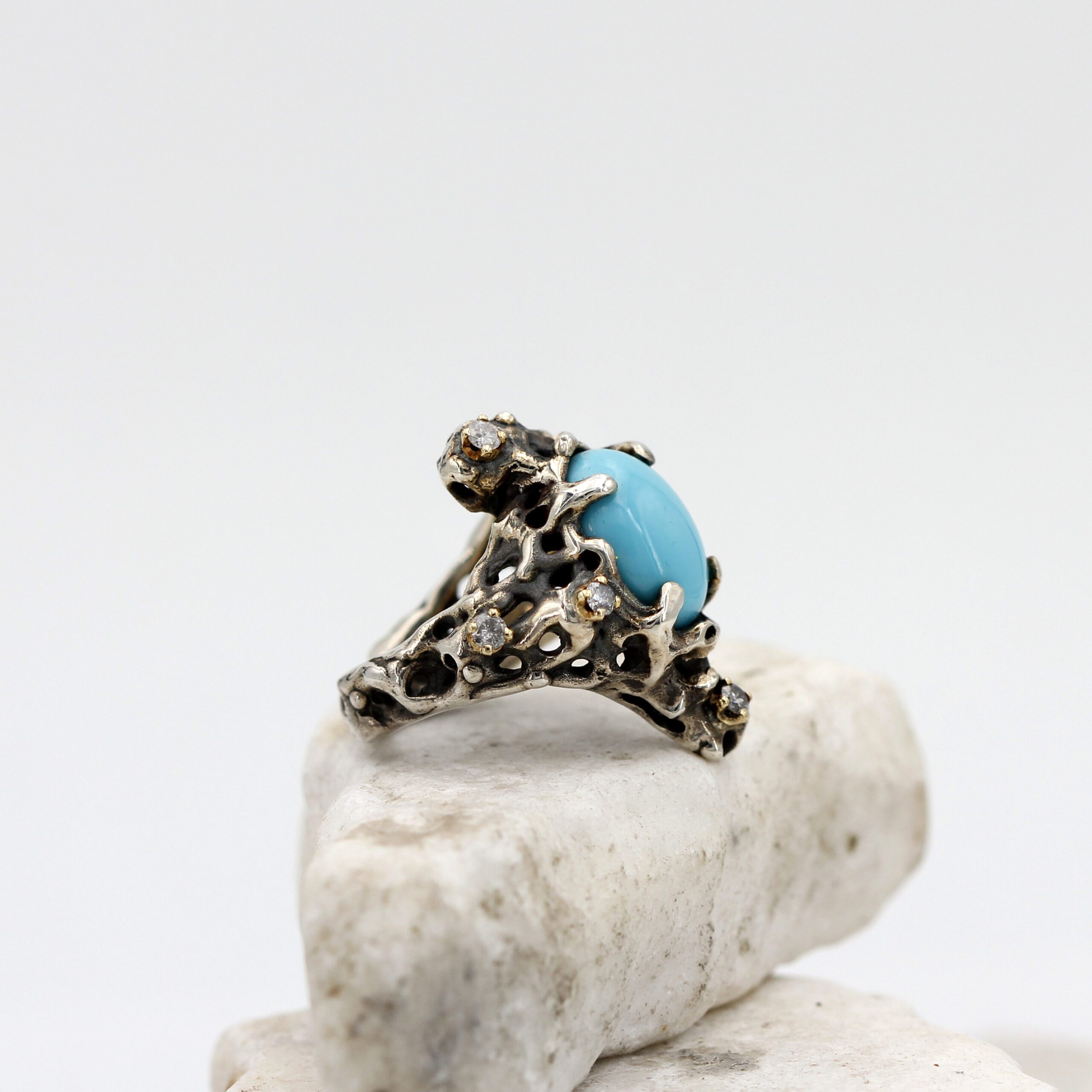 Anna Gioielli Jolly Jewels anello turchese diamanti grey oro