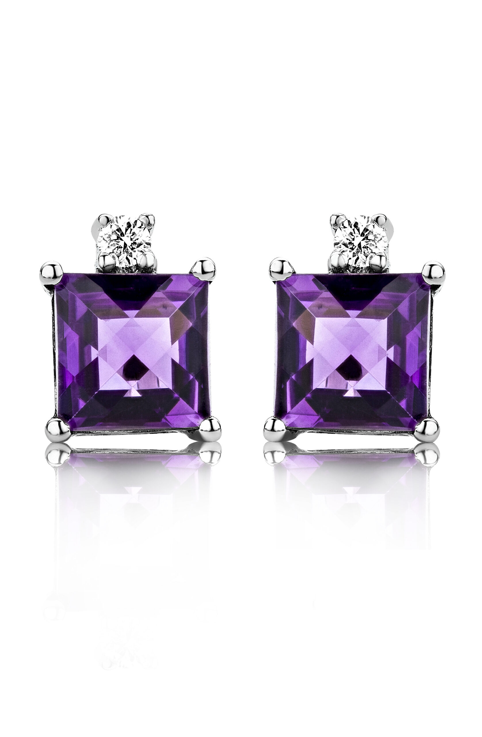 Miore Earrings Orecchini oro bianco 9kt ametista