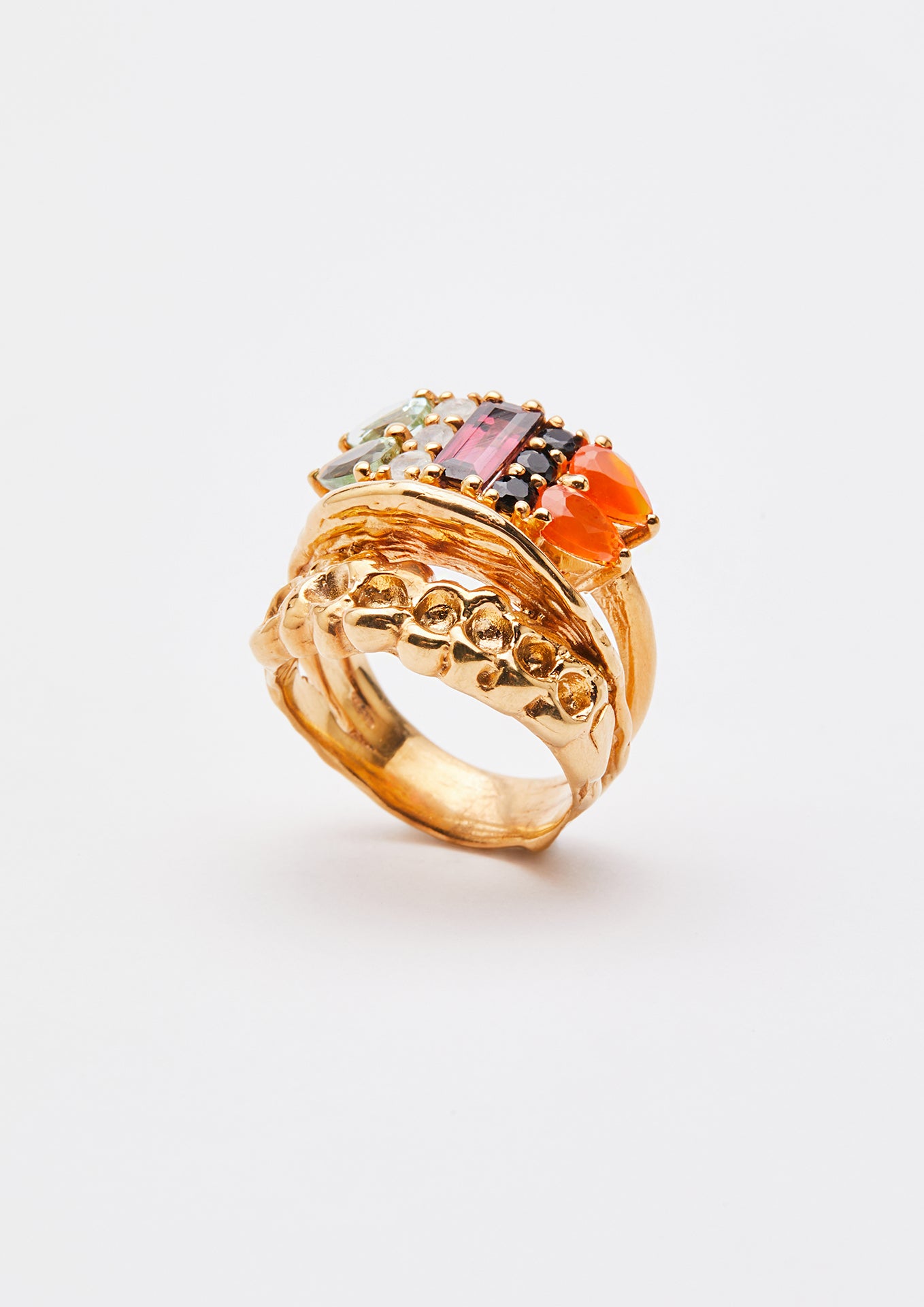 Voodoo Jewels Bold Shapes Loa Anello Argento Tormalina