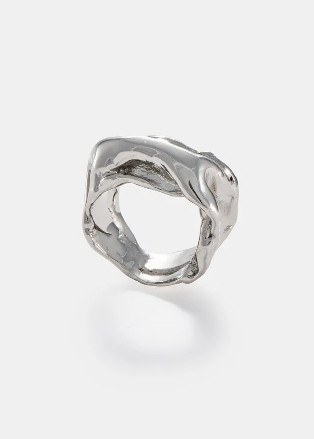 Voodoo Jewels Bold Shapes Akame anello bronzo argentato taglia M