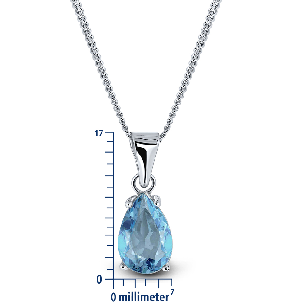 Miore Necklace Collana oro bianco 9Kt topazio blu