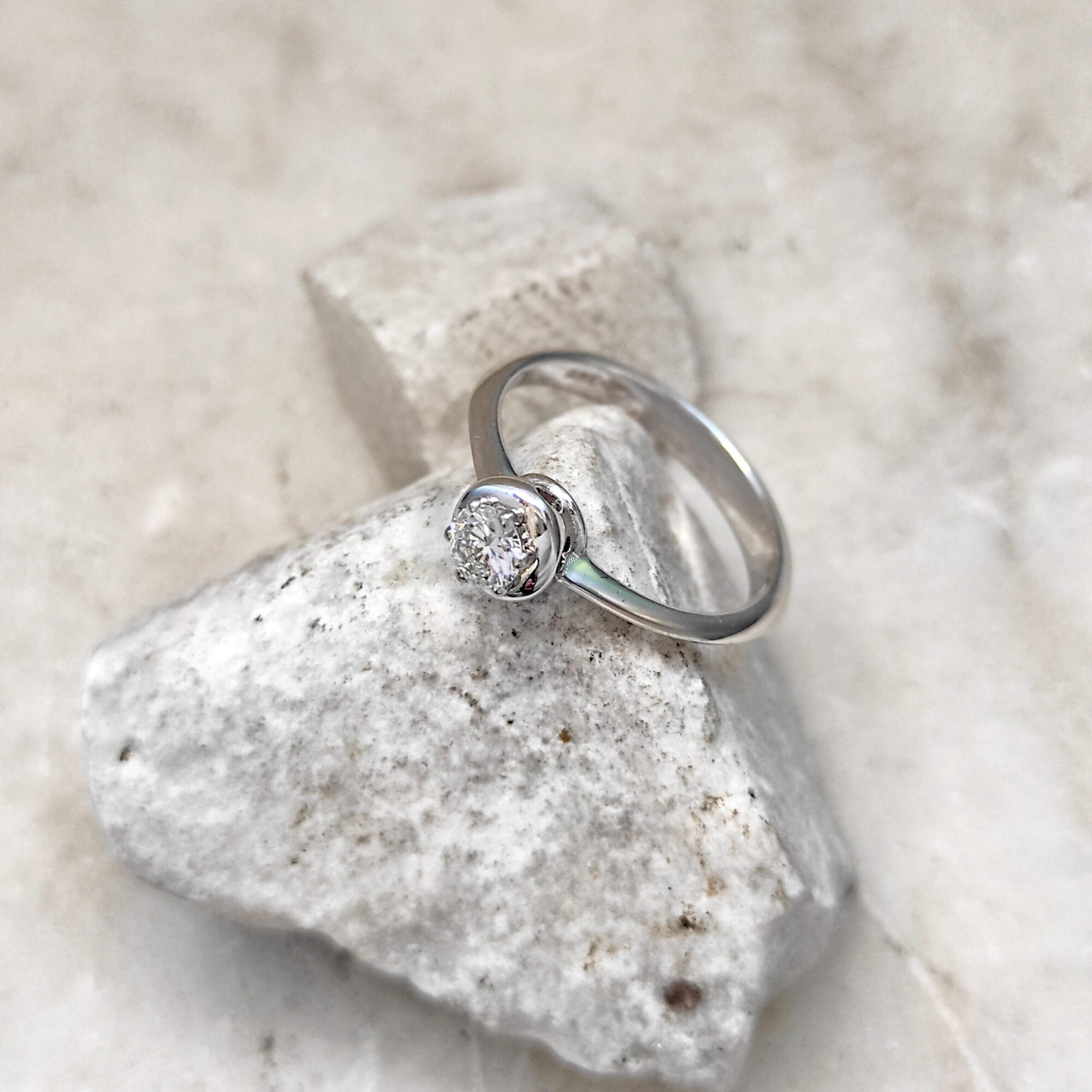 Anna Gioielli Gioielli Classici anello solitario oro bianco 0,25 ct
