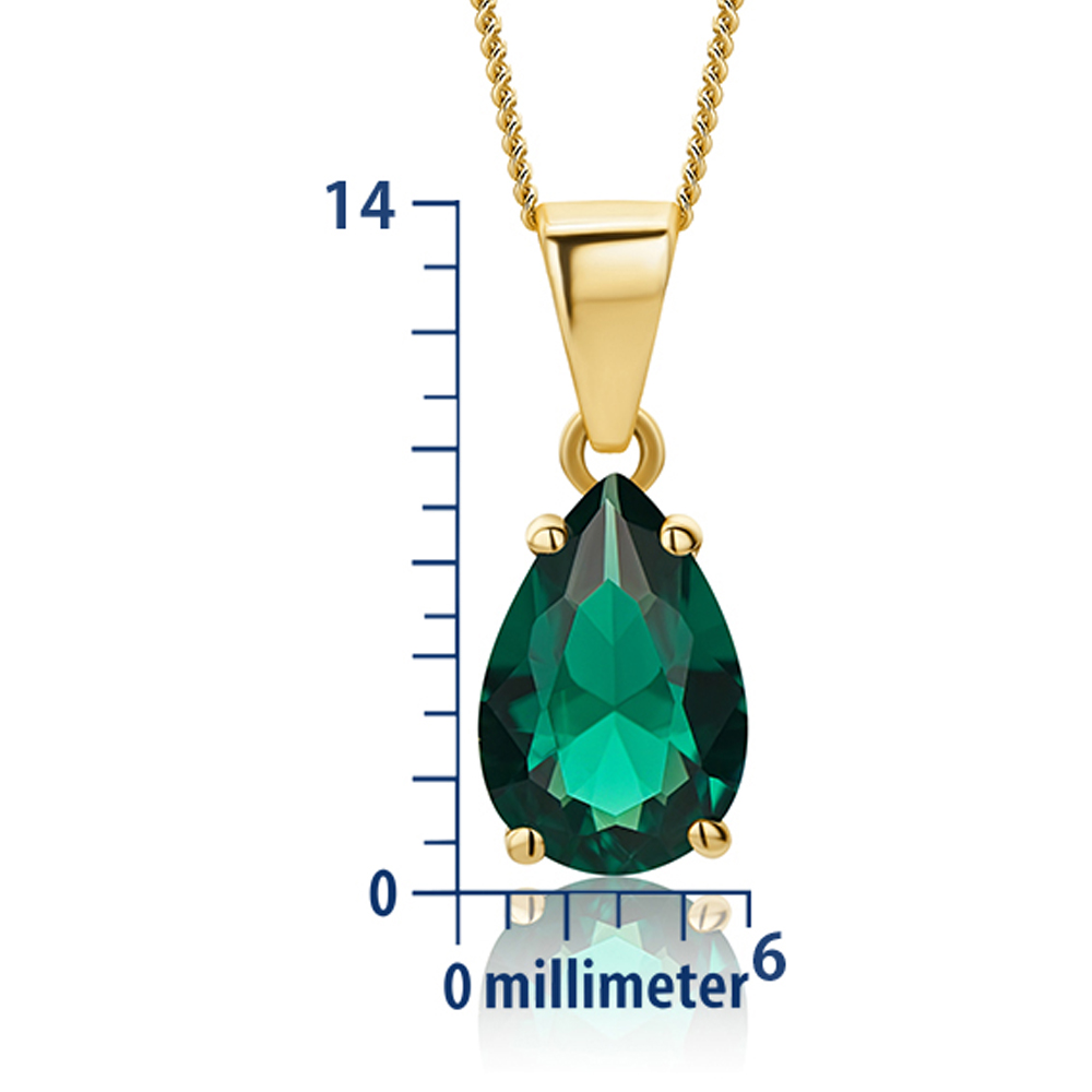 Miore Collana Oro Giallo 9Kt Smeraldo Creato