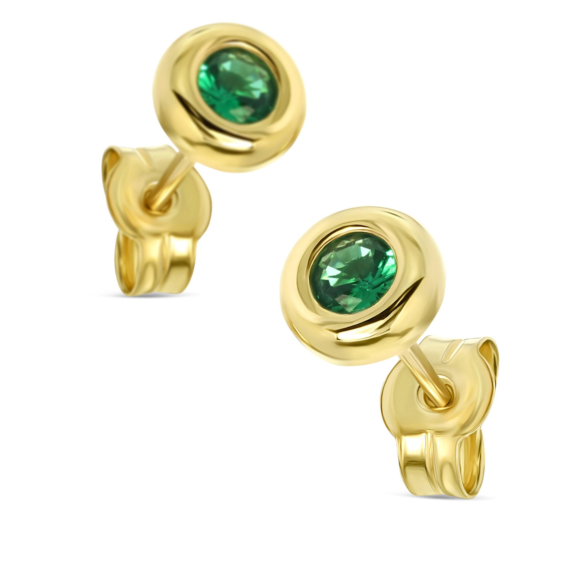Miore Orecchini oro giallo 9kt smeraldo creato