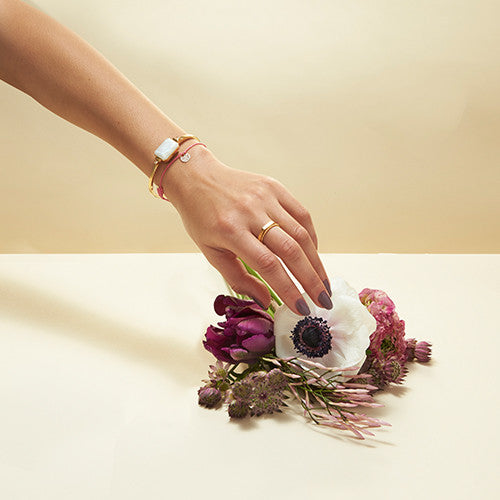 Ringly Luxe Photo Booth bracciale Moonstone oro S/M