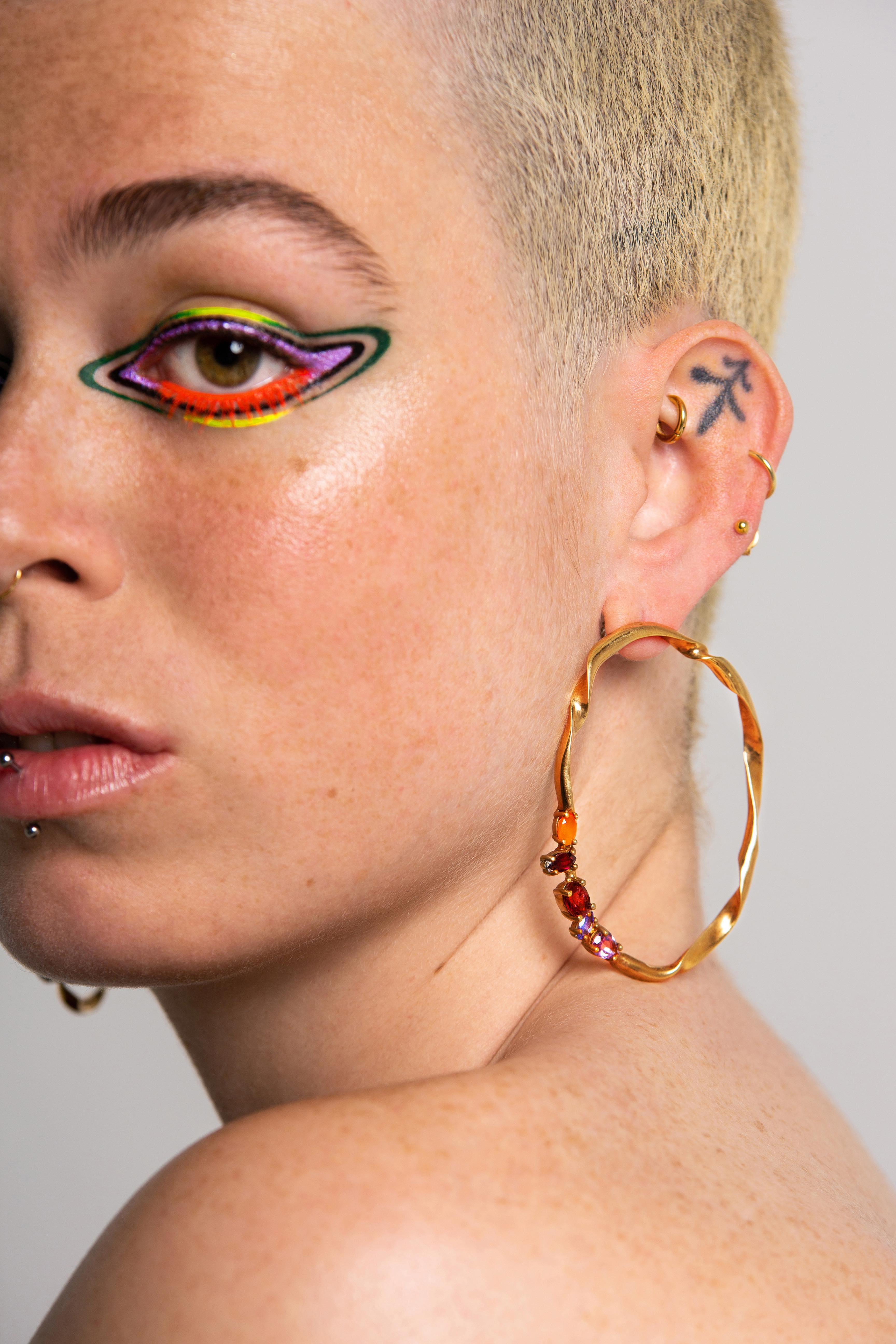 Voodoo Jewels Bold Shapes Agwè Orecchini argento oro pietre