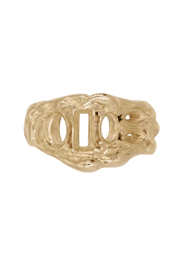 Voodoo Jewels Myo V3 anello argento placcato oro pietre naturali