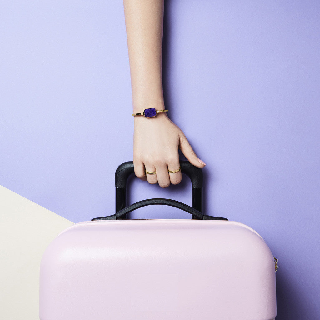 Ringly Luxe Jet Set Bracciale Smart Giada Viola S/M Oro