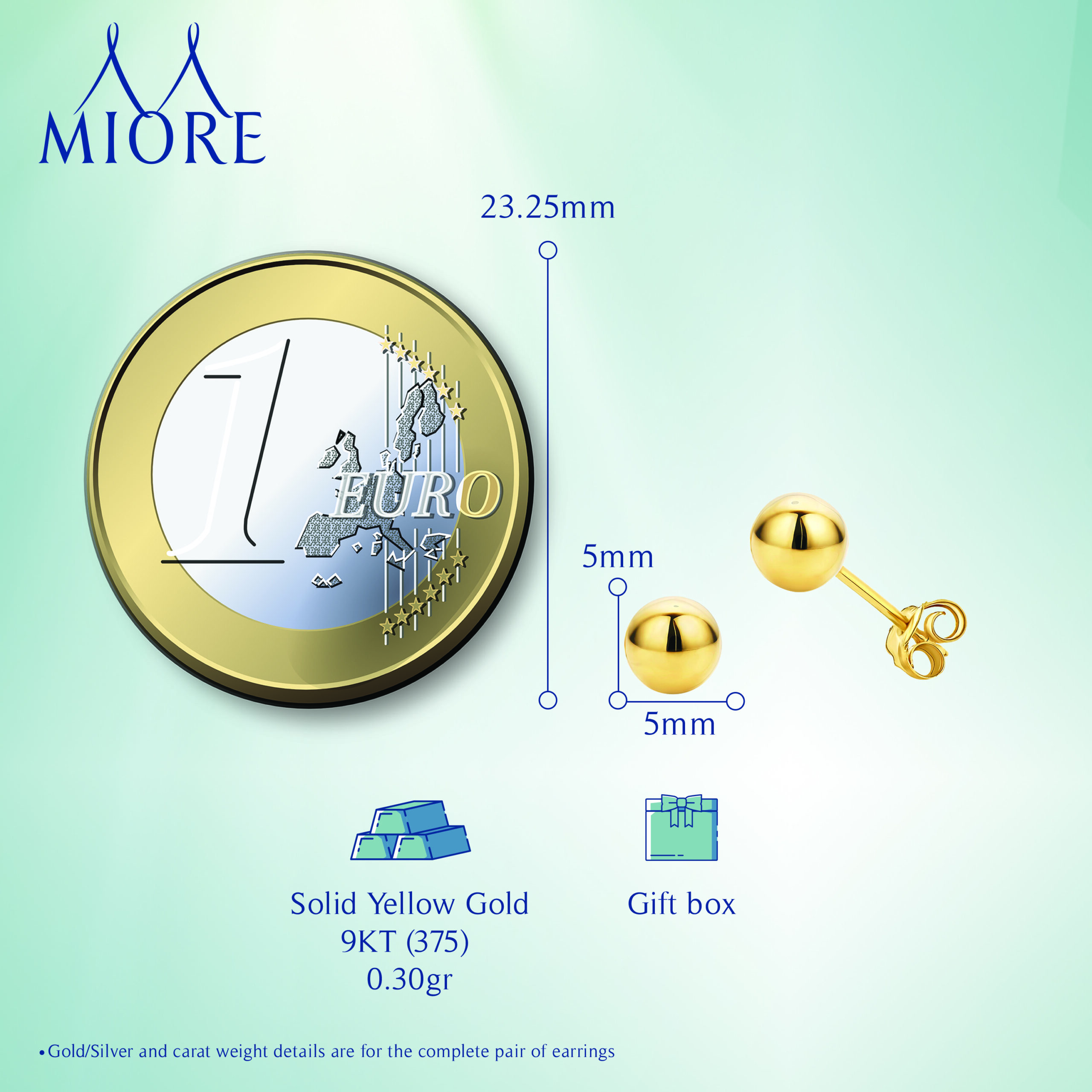 Miore Orecchini oro giallo 9kt 375