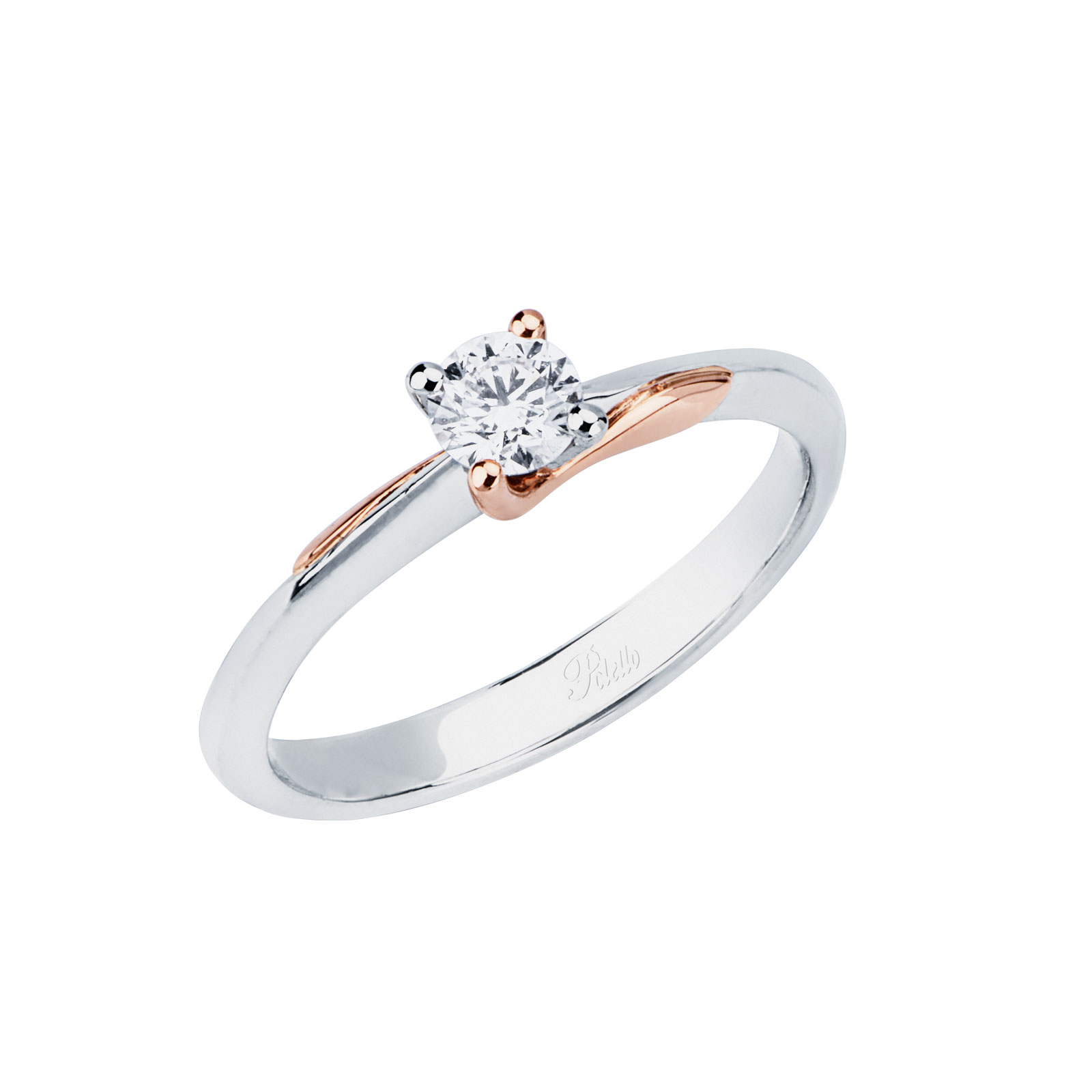 Polello Si Lo Voglio Anello Solitario Platino Oro Rosa Diamanti