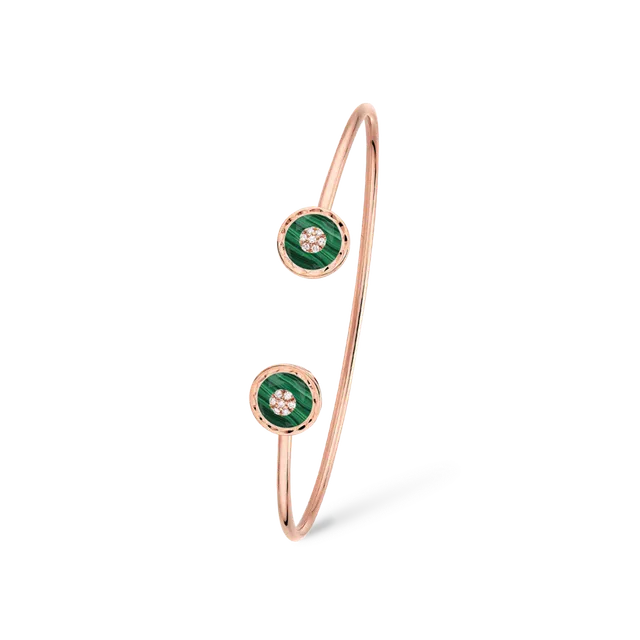 Korloff Je Play JJPB03 bracciale malachite oro rosa 16 cm