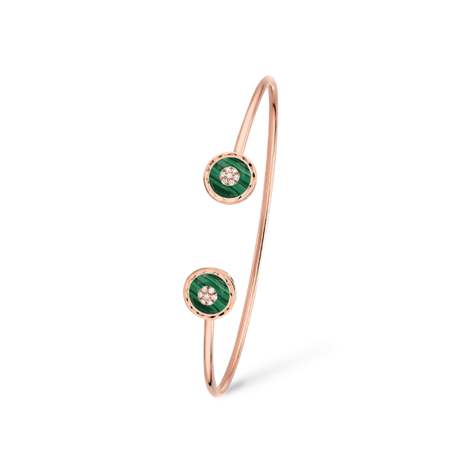 Korloff Je Play JJPB03 bracciale malachite oro rosa 16 cm
