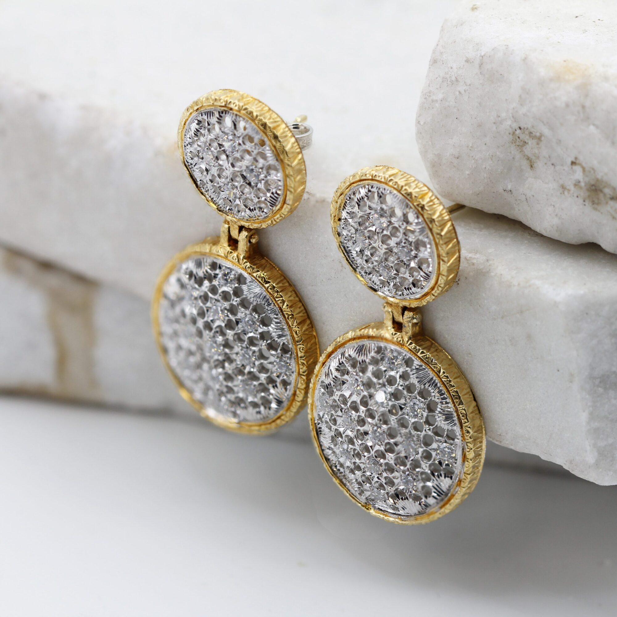 Anna Gioielli Stile Orafo Fiorentino Orecchini Oro Diamanti 1.08ct