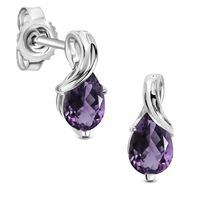 Miore Earrings Orecchini in Oro Bianco 9kt Ametista