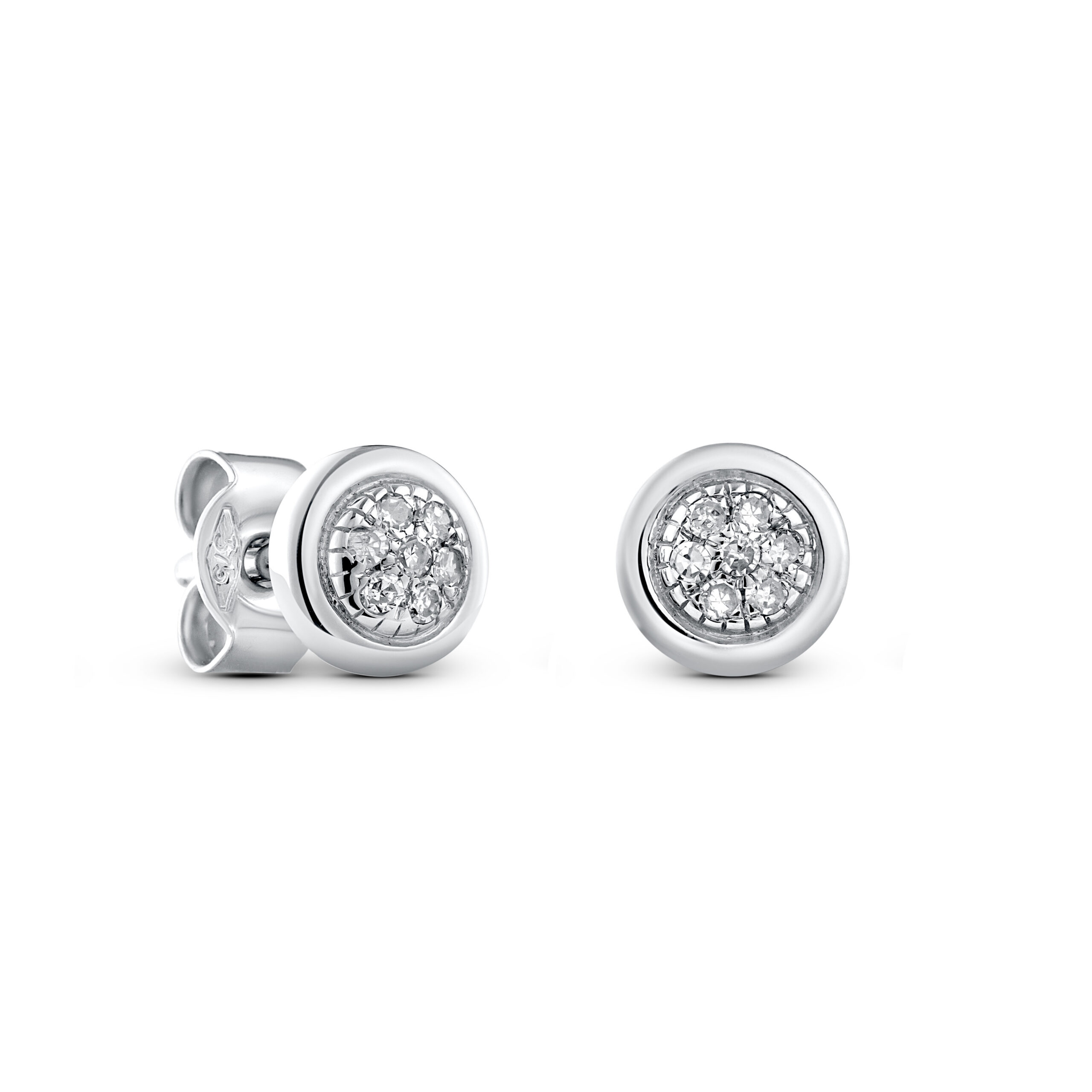 Miore Orecchini Oro Bianco 9Kt 375