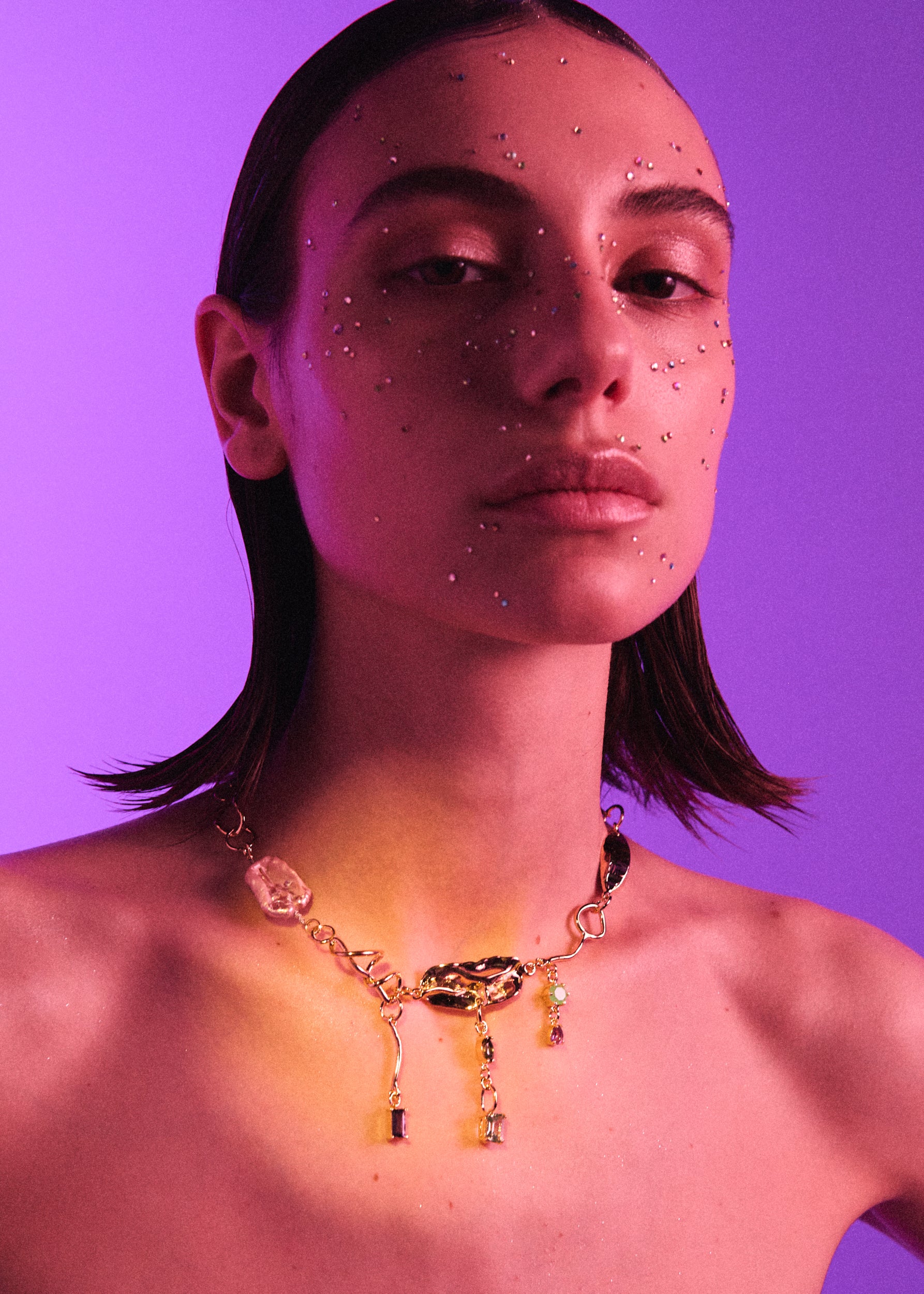 Voodoo Jewels Bold Shapes Izamal collana bronzo perla