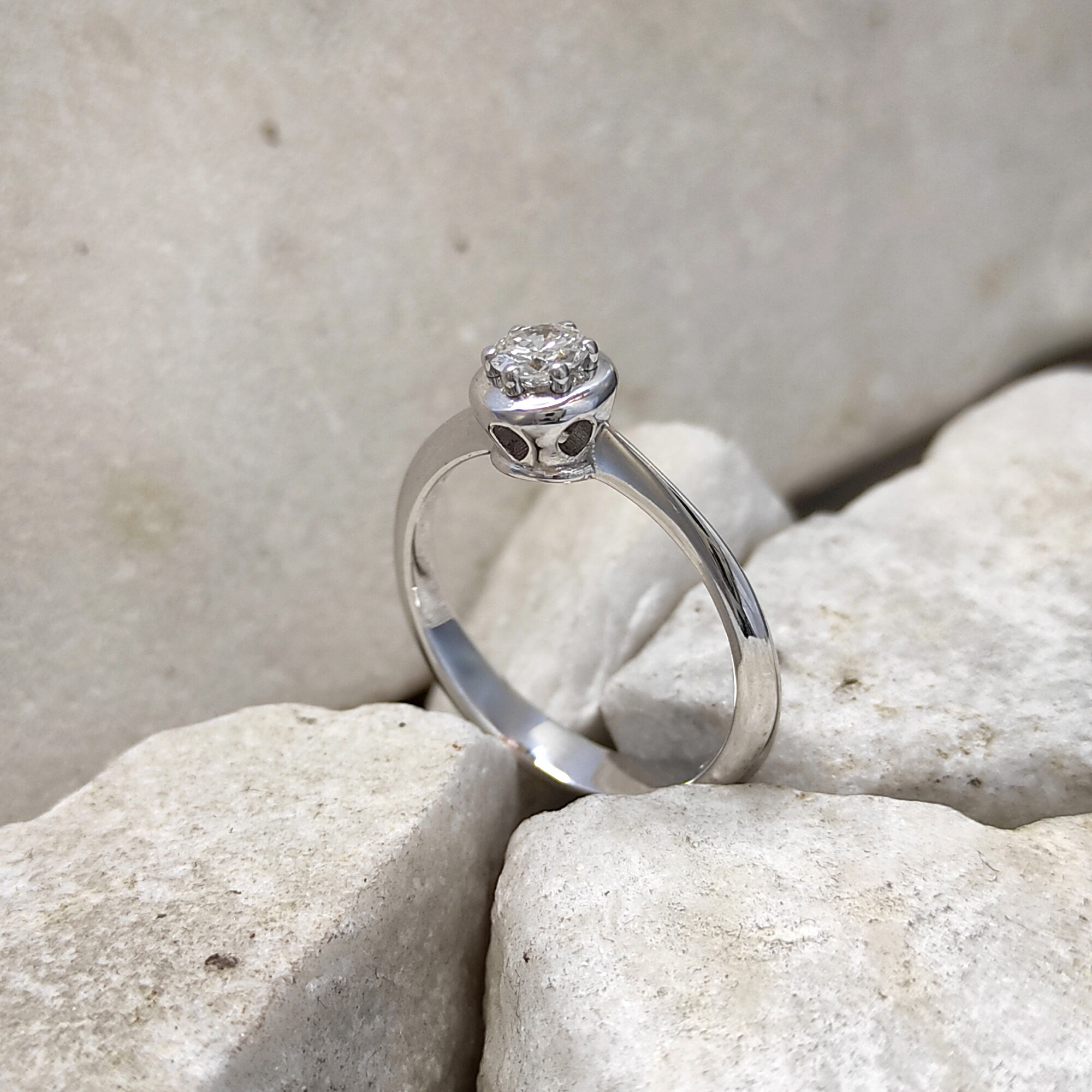 Anna Gioielli Gioielli Classici anello solitario oro bianco 0,25 ct