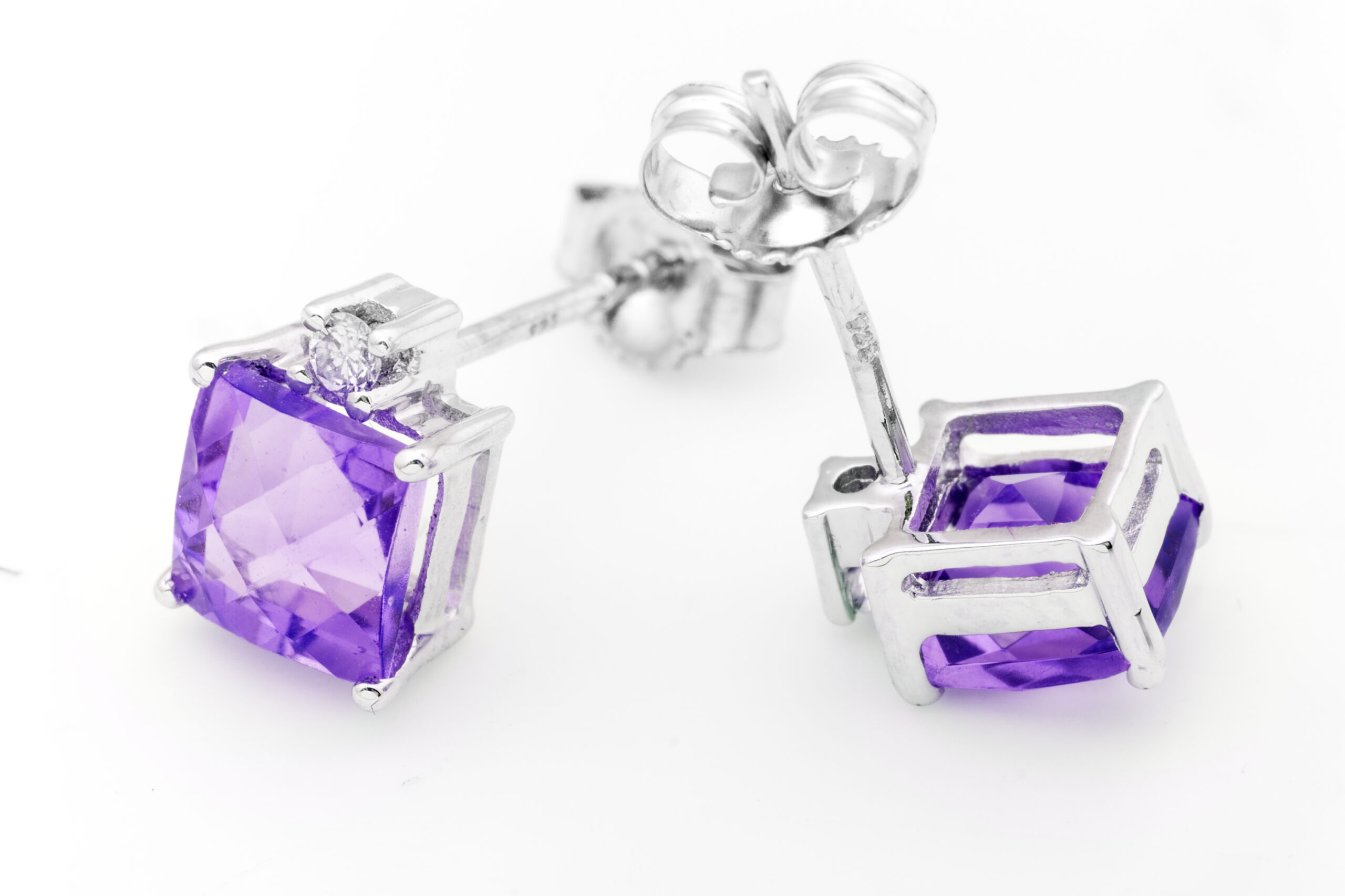 Miore Earrings Orecchini oro bianco 9kt ametista